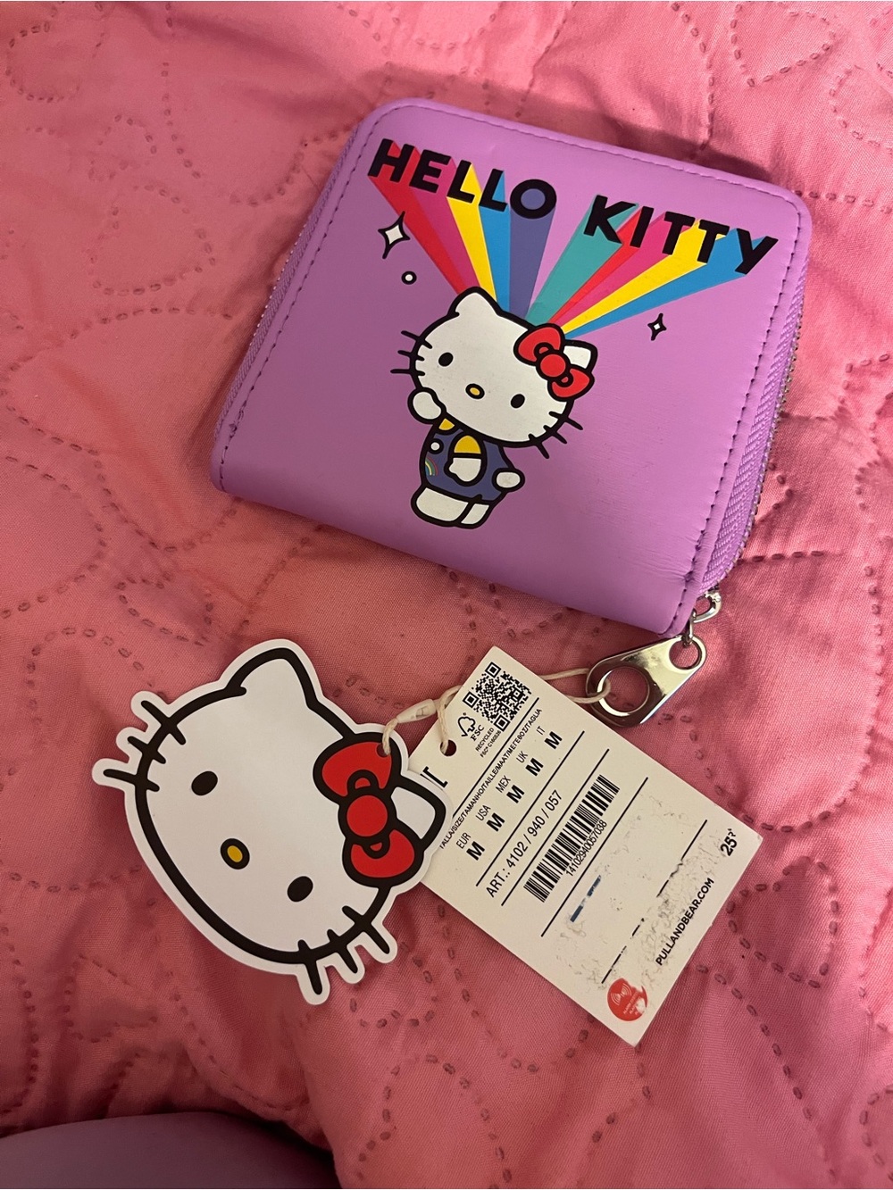 Pull&Bear Lilac Hello Kitty Rainbow Zip Wallet